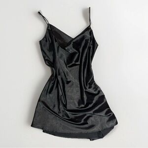 Ambrielle Nightgown Sleep Dress XL Black Cowl Neck Babydoll Sleeveless Sexy